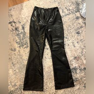 NWT- Black Abercrombie Vegan Leather flare Pants